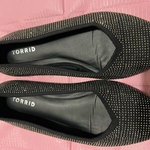 Torrid Black and Silver Studded Flats